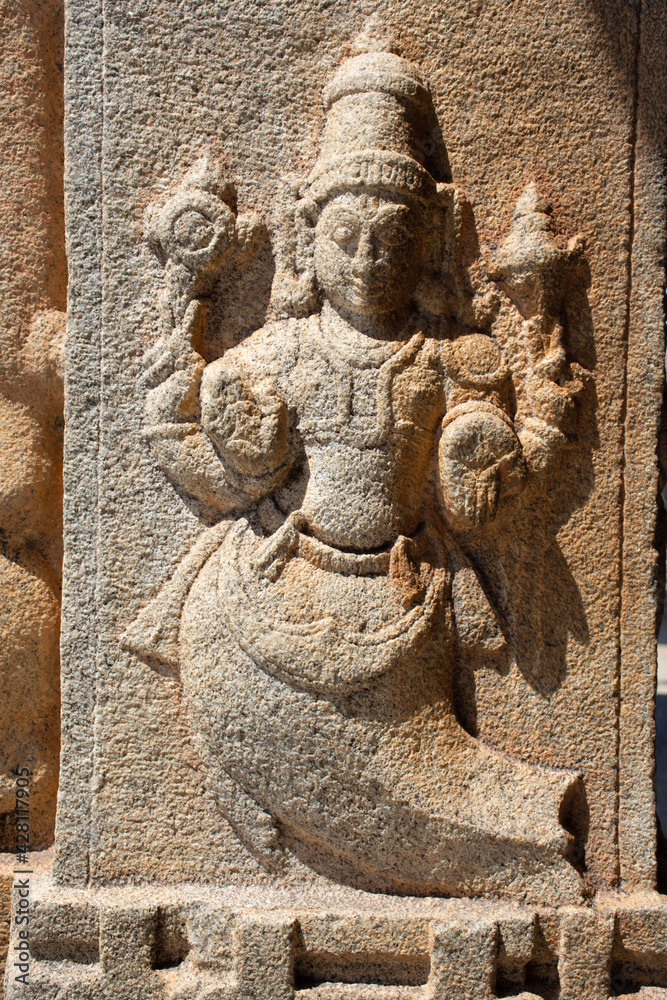 Sculpture of Matsya avatar at the Vittala Temple, Hampi, Karnataka, India
