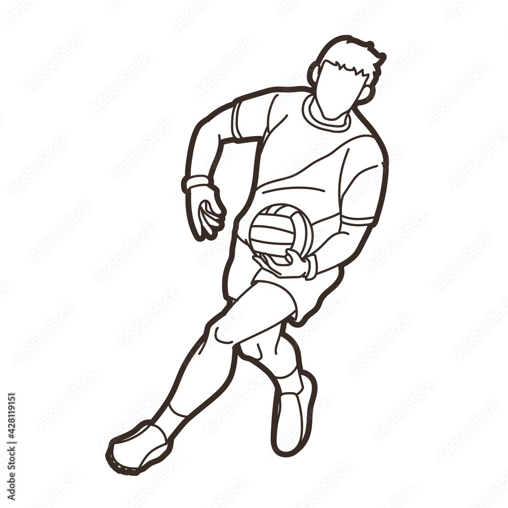 Gaelic Football Male Player Action Cartoon Sport Graphic Vector Gaelic Football Male Player Action Cartoon Sport Graphic Vector