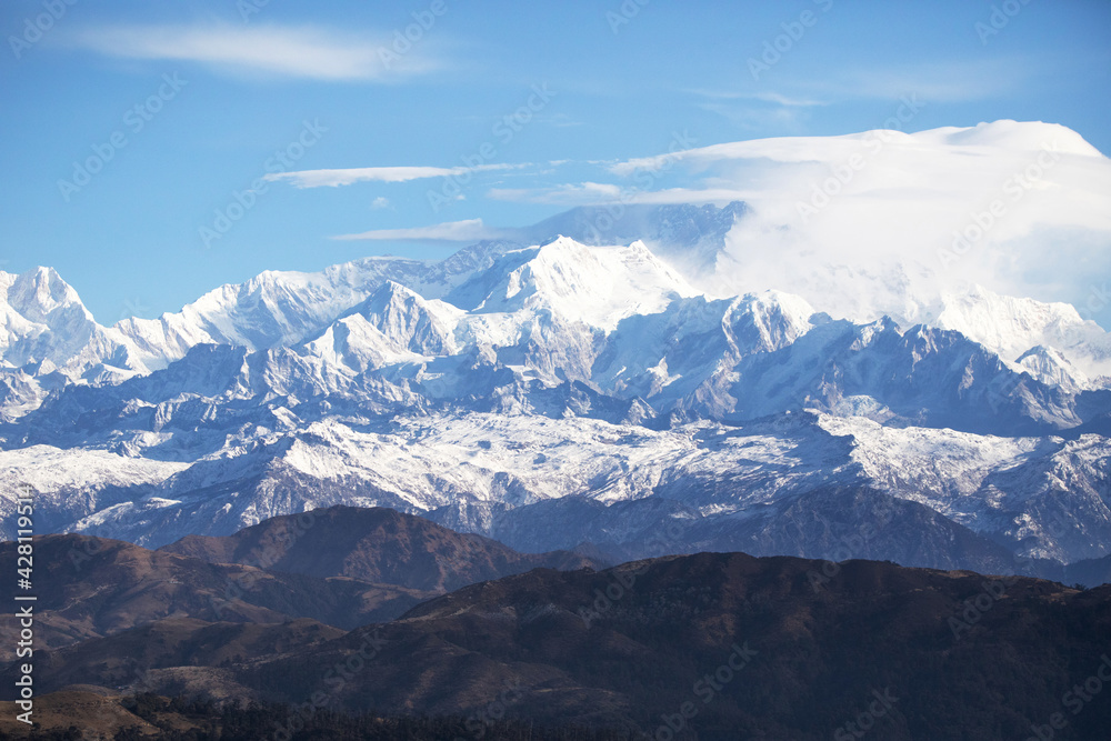 Kangchenjunga or Kanchenjunga, is the third highest mountain in the world. It rises with an elevation of 8,586 m, Nepal