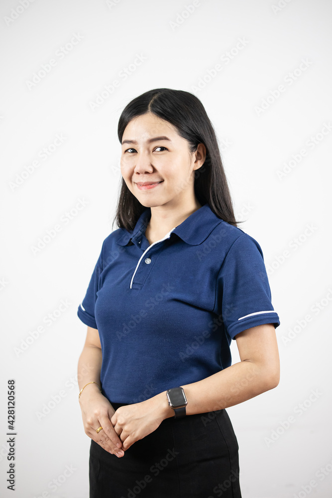 Portrait of female office worker standing isolated white background. Asian beautiful women. Portrait of female office worker standing isolated white background. Asian beautiful women.