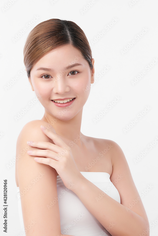 Beautiful young asian woman with clean fresh skin on white background, Face care, Facial treatment, Cosmetology, beauty and spa, Asian women portrait Beautiful young asian woman with clean fresh skin on white background, Face care, Facial treatment, Cosmetology, beauty and spa, Asian women portrait
