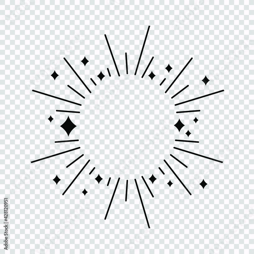 Vector abstract shine comic style illustration, blank frame template, diamond shining.