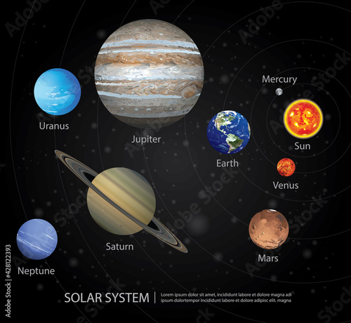 Solar System of our Planets Vector Illustration