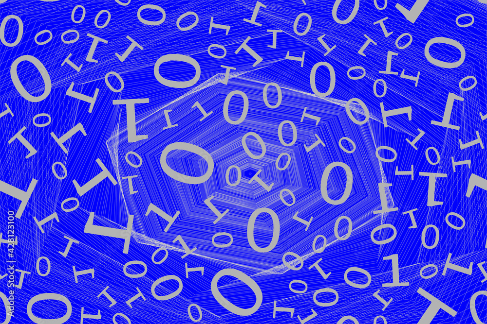 Spider web of the internet with numbers on a blue background. For business cards and covers of publications Spider web of the internet with numbers on a blue background. For business cards and covers of publications