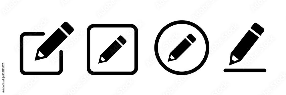 Pencil icon set. Pen simple vector icons collection in flat style. Edit symbol for web site design and mobile apps. Vector illustration. Pencil icon set. Pen simple vector icons collection in flat style. Edit symbol for web site design and mobile apps. Vector illustration.