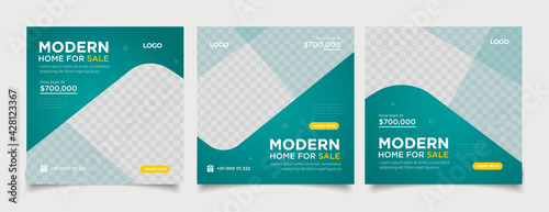 Real Estate Social Media Post Template. Elegant of Real Estate or Home Sale Social Media Promotion	