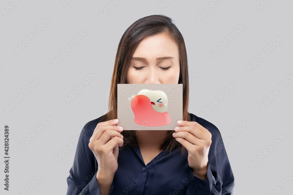 illustration of gum disease on the brown paper illustration of gum disease on the brown paper