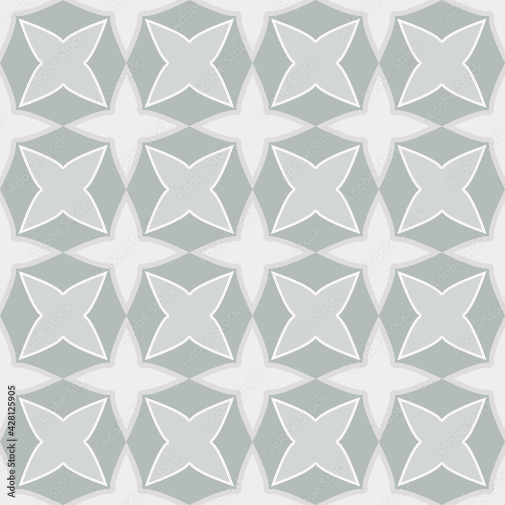 Seamless pattern. Abstract four-petal elements. Gray with a green tint. Seamless pattern. Abstract four-petal elements. Gray with a green tint.