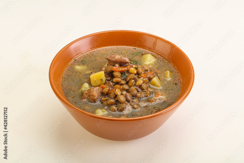 Lentil soup with chicken and vegetables Lentil soup with chicken and vegetables