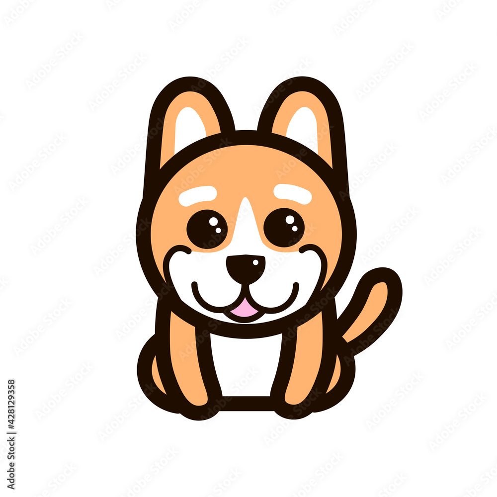 Cute corgi dog vector character design, kawaii, mascot, icon, logo, cartoon illustration Cute corgi dog vector character design, kawaii, mascot, icon, logo, cartoon illustration