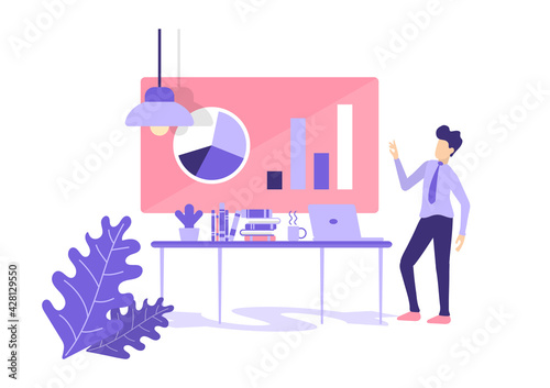 Modern people and Business concept in flat design