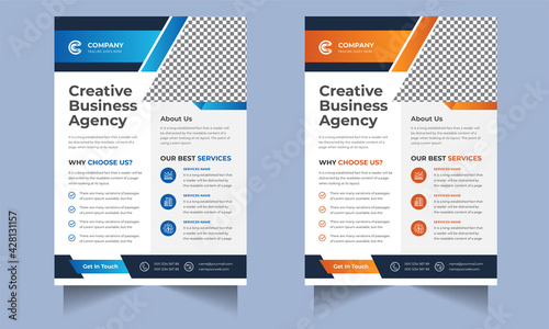 Corporate business flyer design template with modern concept Premium Vector