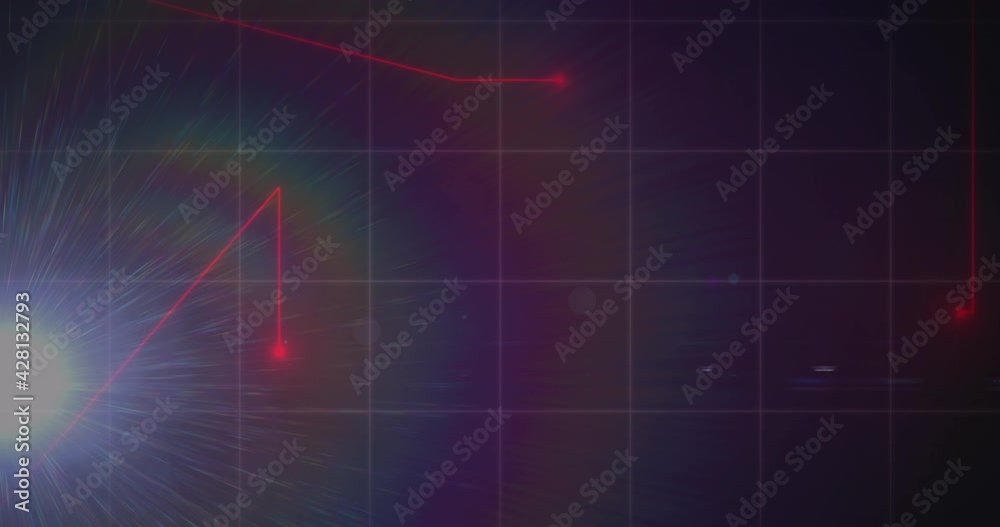 Animation of network of connections over digital screen