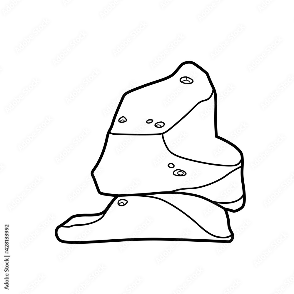 Fototapeta premium Decorative sandstones coloring book linear drawing isolated on white background