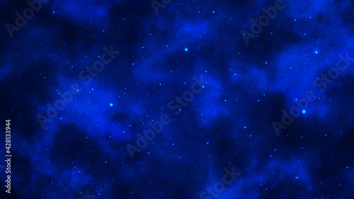 Deep blue starry universe background