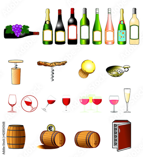 symboles et illustrations sur le vin