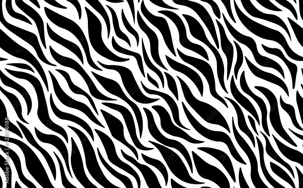 Abstract modern zebra seamless pattern. Animals trendy background. White and black decorative vector stock illustration for print, card, postcard, fabric, textile. Modern ornament of stylized skin Abstract modern zebra seamless pattern. Animals trendy background. White and black decorative vector stock illustration for print, card, postcard, fabric, textile. Modern ornament of stylized skin