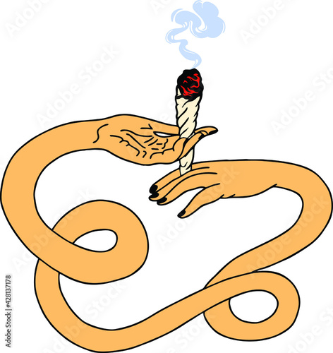 two sides hands with joint