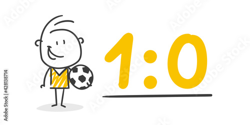 Strichfiguren / Strichmännchen: Fußball, Fußballspiel, Live-Ticker. (Nr. 621)