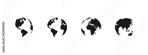 World planet over white set illustration
