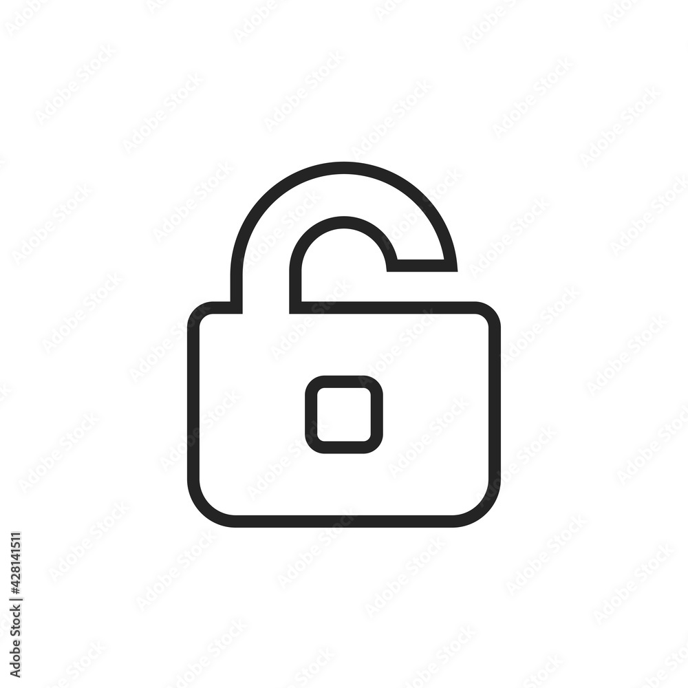 Unlock icon. Padlock symbol modern, simple, vector, icon for website design, mobile app, ui. Vector Illustration Unlock icon. Padlock symbol modern, simple, vector, icon for website design, mobile app, ui. Vector Illustration