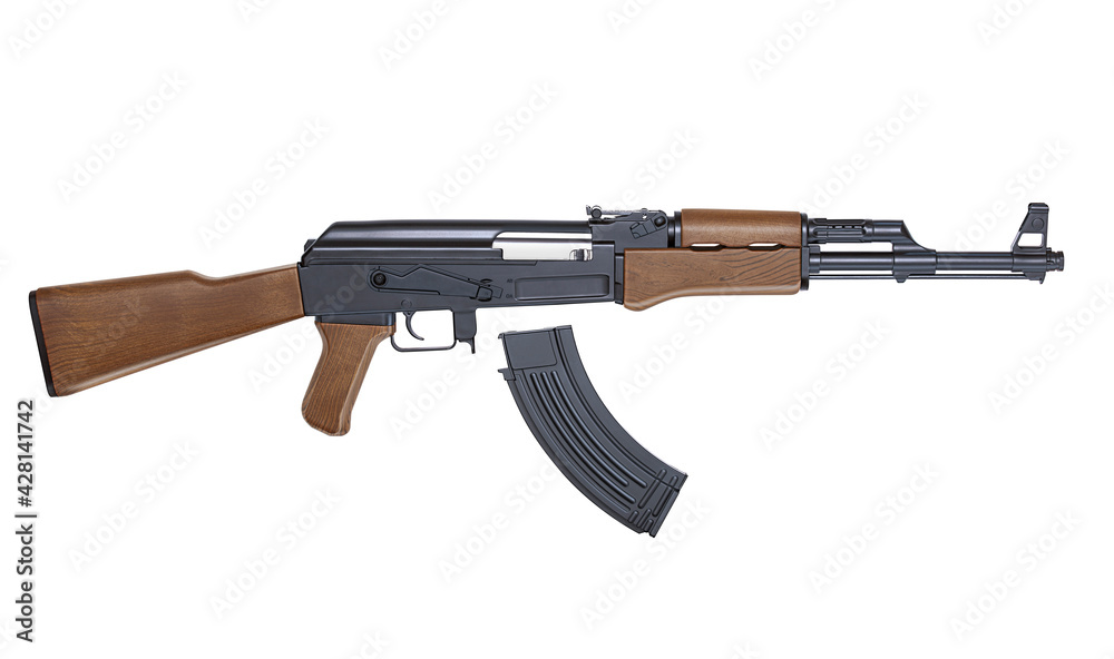 Large picture of an isolated AK-47 rifle with many details. Large picture of an isolated AK-47 rifle with many details.