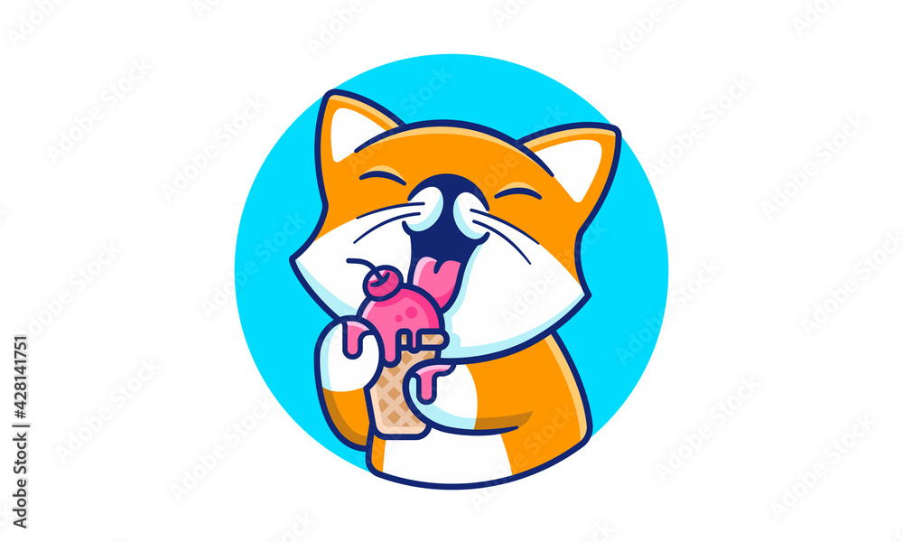 Fun-Kawaii-Cat-Licking-Ice-Cream Fun-Kawaii-Cat-Licking-Ice-Cream