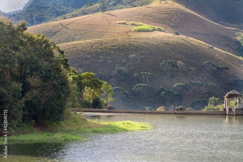 landscape with lake and mountains photo