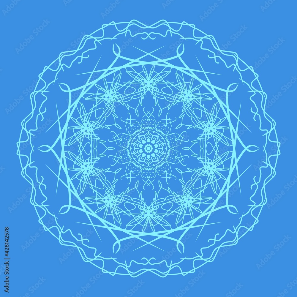 Ethnic decorative pattern in the mandala technique. Design template for a postcard. Ethnic abstraction. Ethnic decorative pattern in the mandala technique. Design template for a postcard. Ethnic abstraction.