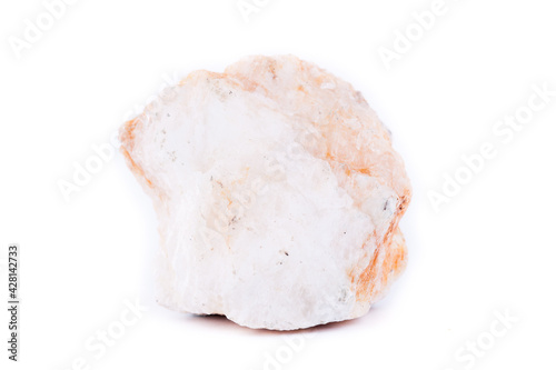 macro mineral stone petalite on a white background