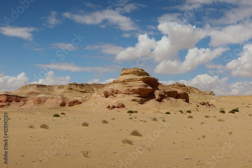 The beautiful sands and rocks formations due to erosion  in Fayoum desert in Egypt