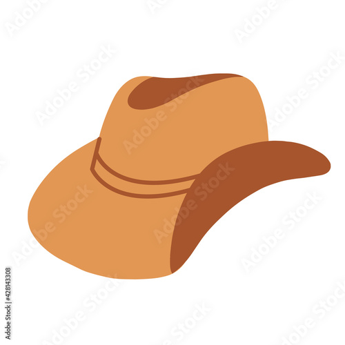 A cowboy hat. Wide-brimmed hat, isolated on a white background. Vector illustration flat illustration
