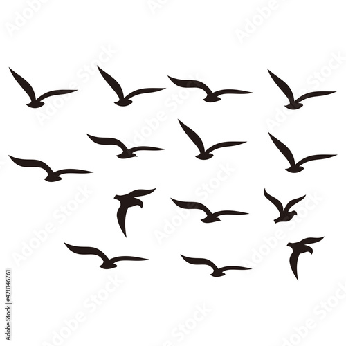 Flying birds icon symbol illustration