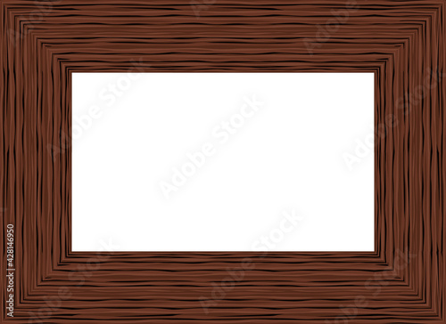 Designer wooden frame. Vector graphics. Template.