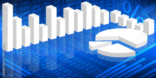 Bourse et Finance Histogramme n°2 Bleu