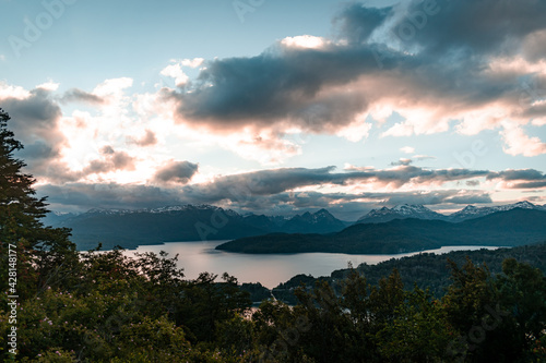 sunset over the lake