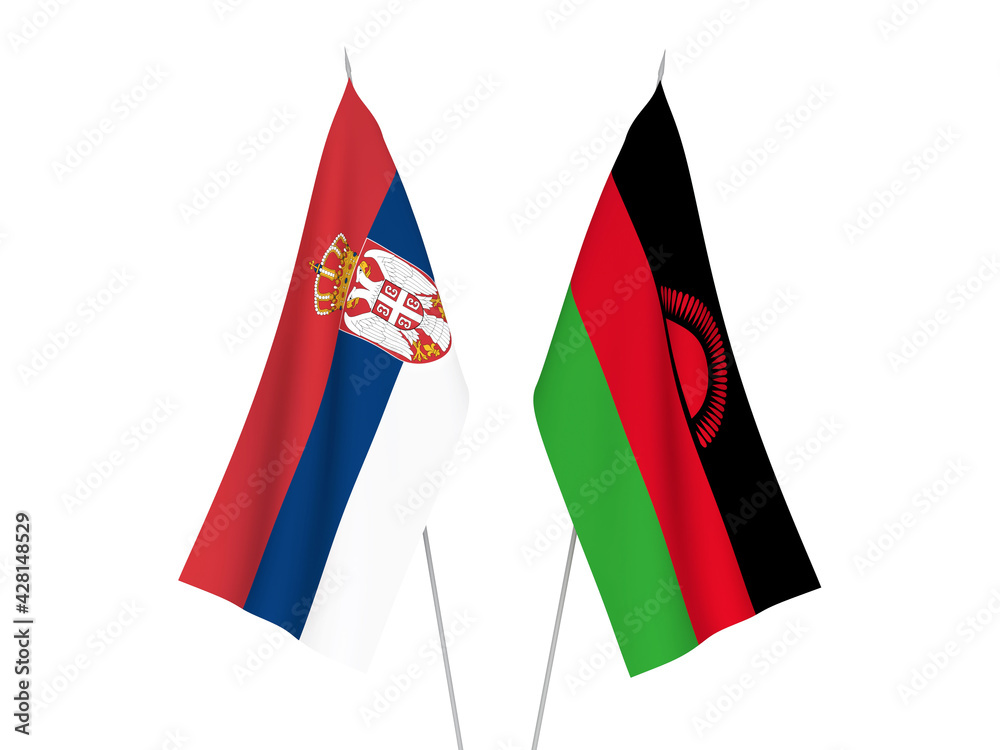 Serbia and Malawi flags