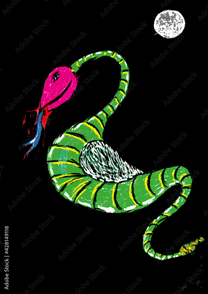 Fototapeta premium Snake Rose Fantasy Abstract