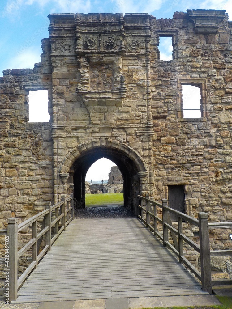 Naklejka premium St Andrews abbey and castle, Scotland 