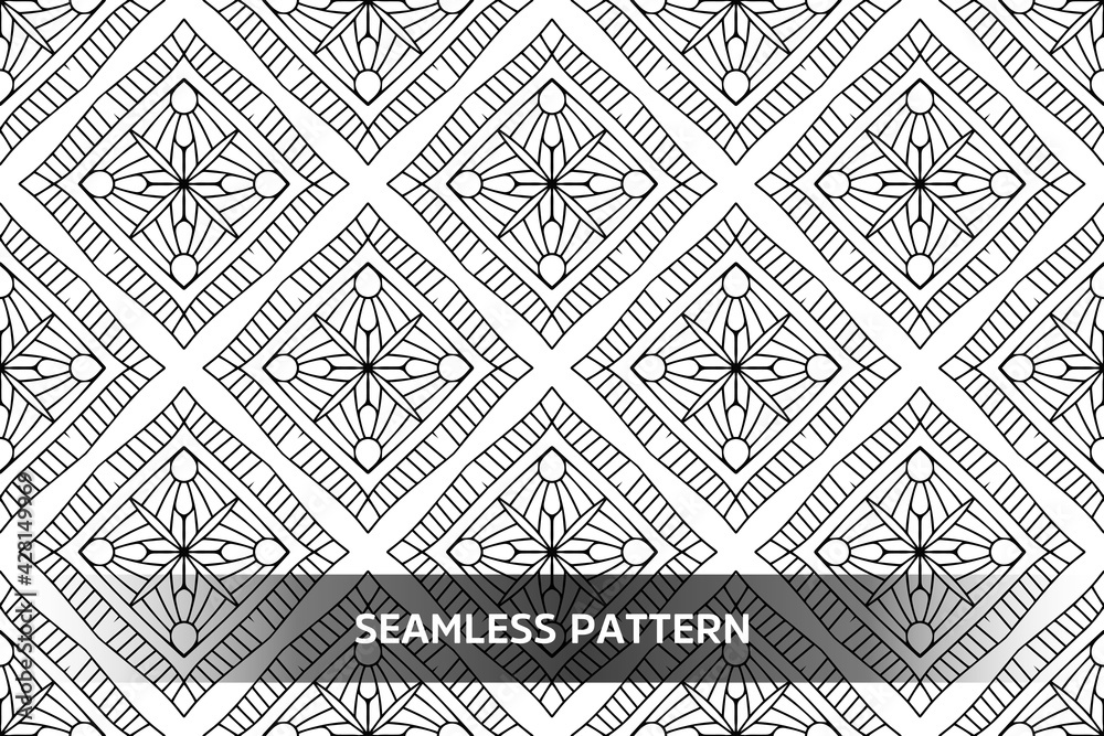 Fototapeta premium Seamless tribal texture geometric design