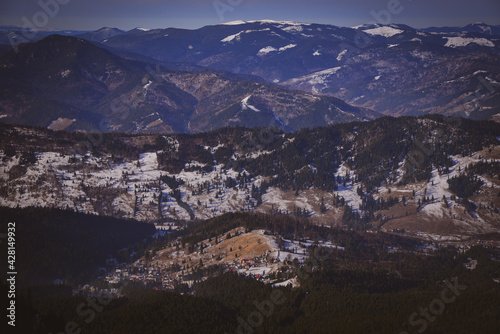 mountains in the snow