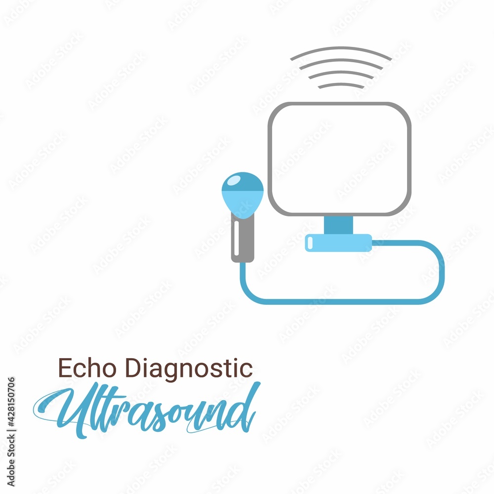 Ultrasound machine vector. Ultrasound diagnosis icon vector isolated ...