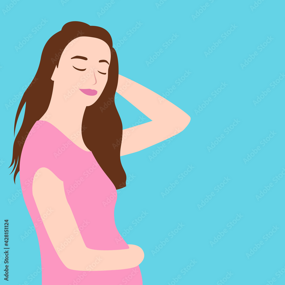 Image of a young beautiful pregnant girl. Vector. Image of a young beautiful pregnant girl. Vector.