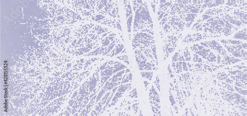 Perforated panel. Image of a tree made with dots. Abstract halftone background. Dotted pattern. Vector illustration.