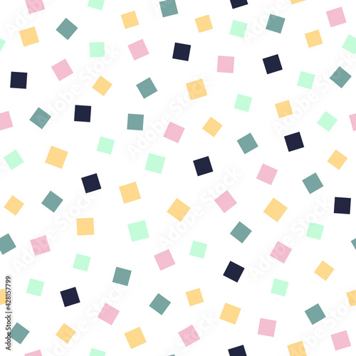 Abstract vector geometric seamless pattern. Abstract contemporary modern trendy vector illustration. Colored squares pattern