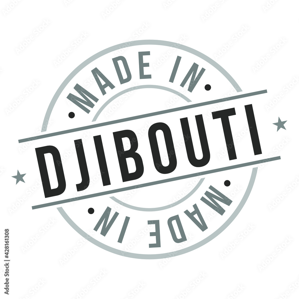 Made in Djibouti Quality Original Stamp Design Vector Art Tourism Souvenir Round Seal National Product Badge. Made in Djibouti Quality Original Stamp Design Vector Art Tourism Souvenir Round Seal National Product Badge.