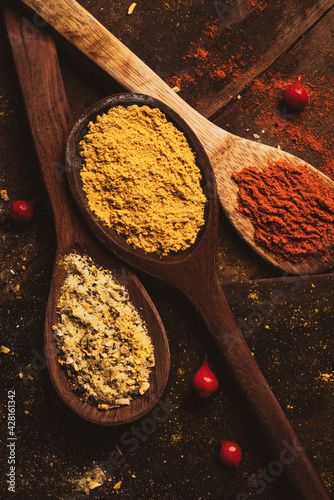 spices in a spoons