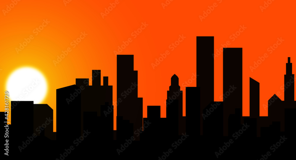 Fototapeta premium city at sunset