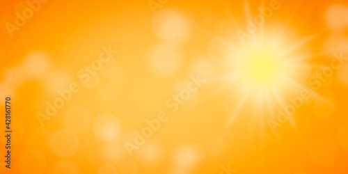 Abstract Sunlight orange background with bokeh in summer holiday