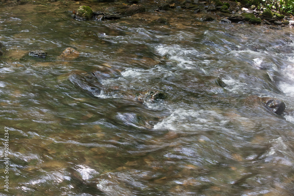 Cascading water through rocks